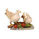 Couple de colombes en bois peint crèche Val Gardena Rainell 11 cm s1
