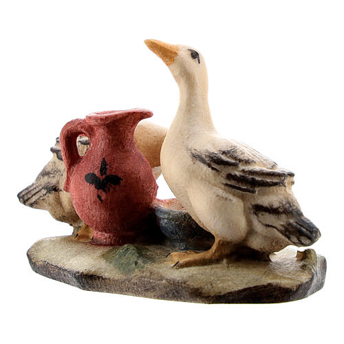 Enten mit Krug Grödnertal Holz für Krippe Rainell 9cm 3