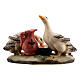 Geese with water bowl in painted wood for 9 cm Rainell Nativity scene, Val Gardena s1