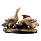 Geese with water bowl in painted wood for 9 cm Rainell Nativity scene, Val Gardena s2