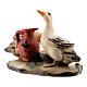 Geese with water bowl in painted wood for 9 cm Rainell Nativity scene, Val Gardena s3