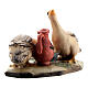 Geese with water bowl in painted wood for 9 cm Rainell Nativity scene, Val Gardena s4