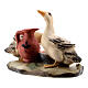 Anatre con brocca legno dipinto presepe Rainell 9 cm Valgardena s3