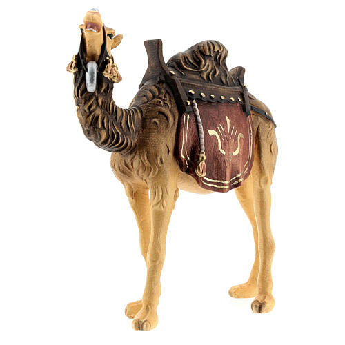 Camel with saddle, 11 cm nativity Rainell, in painted Val Gardena wood 2