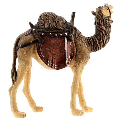 Camel with saddle, 11 cm nativity Rainell, in painted Val Gardena wood 4