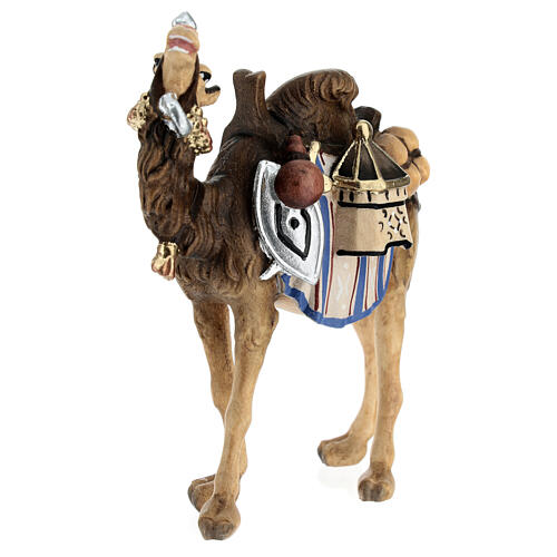 Loaded camel in painted wood for 9 cm Rainell Nativity scene, Val Gardena 2