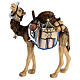 Loaded camel in painted wood for 9 cm Rainell Nativity scene, Val Gardena s1