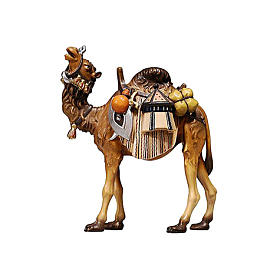Presepe Val Gardena: Cammello con bagagli legno dipinto presepe Rainell 9 cm Valgardena