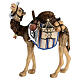 Camelo com bagagens madeira pintada Val Gardena para presépio Rainell com figuras altura média 9 cm s1