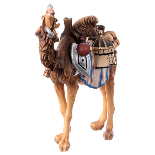 Camello con equipaje madera pintada Val Gardena belén Rainell 11 cm 4