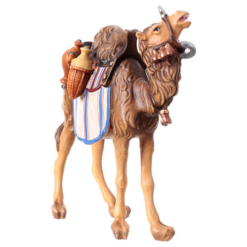 Camelo com bagagens madeira pintada Val Gardena para presépio Rainell com figuras altura média 11 cm 5