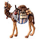 Camelo com bagagens madeira pintada Val Gardena para presépio Rainell com figuras altura média 11 cm s1