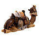 Cammello sdraiato legno dipinto Val Gardena presepe Rainell 11 cm s5