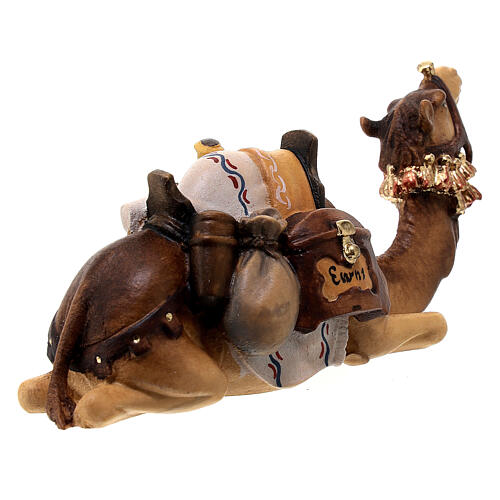 Camel lying, 11 cm nativity Rainell, in painted Val Gardena wood 5