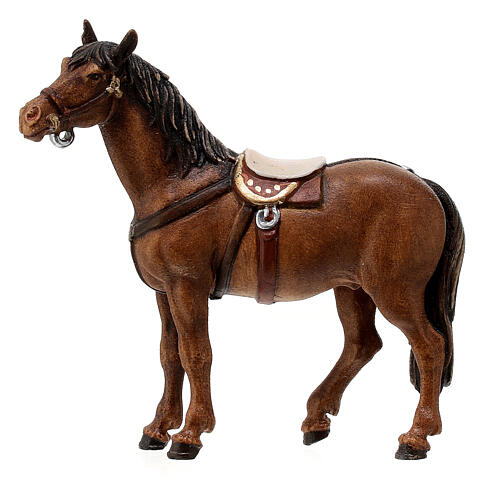 Horse in painted wood from Valgardena for Rainell Nativity Scene 9 cm 1