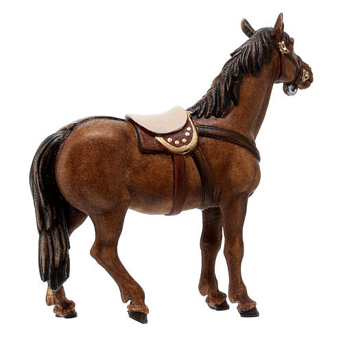 Cavallo legno dipinto presepe Rainell 9 cm Valgardena 4