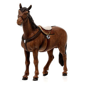 Cavalo madeira pintada para presépio Rainell figuras altura média 9 cm Val Gardena