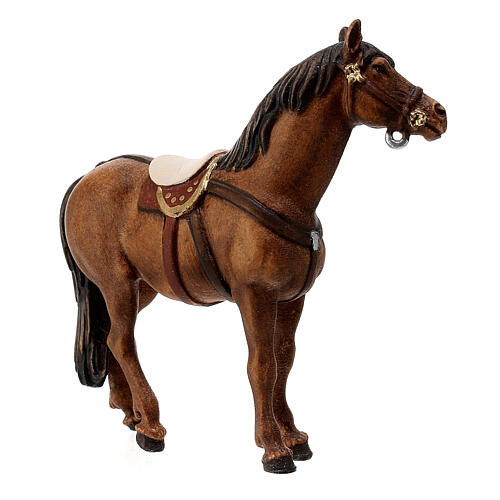 Cavalo madeira pintada para presépio Rainell figuras altura média 9 cm Val Gardena 3