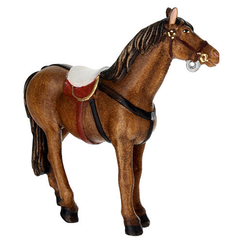 Caballo madera pintada belén Val Gardena Rainell 11 cm 3