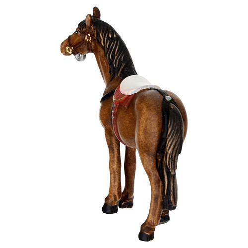 Caballo madera pintada belén Val Gardena Rainell 11 cm 4