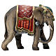 Elefante con bagagli legno dipinto Val Gardena presepe Rainell 11 cm s7