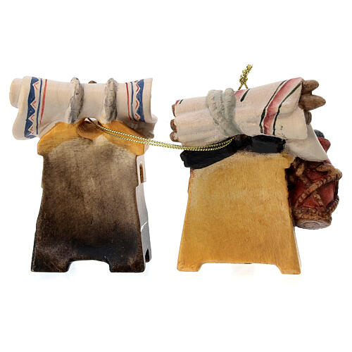 Elefante com bagagens madeira pintada Val Gardena para presépio Rainell com figuras altura média 11 cm 10