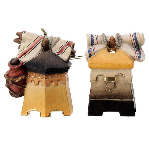 Elephant with baggage, 11 cm nativity Rainell, in painted Val Gardena wood 8