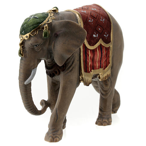 Elephant in painted wood from Valgardena for Rainell Nativity Scene 9 cm 4