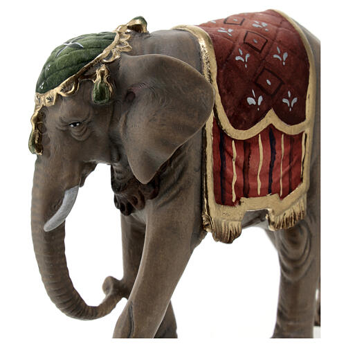 Elefante legno dipinto presepe Rainell 9 cm Valgardena 2