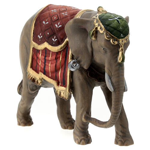Elefante legno dipinto presepe Rainell 9 cm Valgardena 3