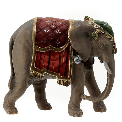 Elefante madeira pintada para presépio Rainell figuras altura média 9 cm Val Gardena 1