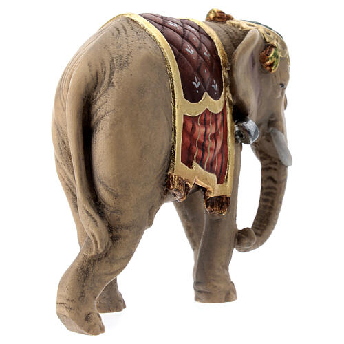 Elefante madera pintada belén Val Gardena Rainell 11 cm 6