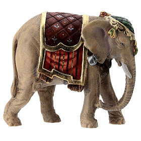 Elefante legno dipinto presepe Val Gardena Rainell 11 cm
