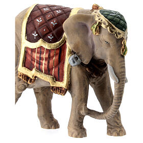 Elefante legno dipinto presepe Val Gardena Rainell 11 cm
