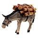 Donkey with wood in painted wood from Valgardena for Rainell Nativity Scene 9 cm s3