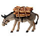 Donkey with wood in painted wood from Valgardena for Rainell Nativity Scene 9 cm s4