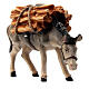 Asino con legna legno dipinto presepe Rainell 9 cm Valgardena s2