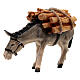 Asino con legna legno dipinto presepe Rainell 9 cm Valgardena s3