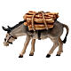 Donkey carrying wood, 9 cm Rainell nativity, in painted Valgardena wood s4