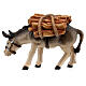 Donkey with wood in painted wood from Valgardena for Rainell Nativity Scene 11 cm s4