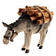 Donkey with wood, 11 cm nativity Rainell, in painted Val Gardena wood s3