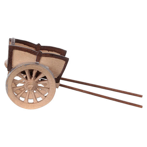 Osioł z wózkiem drewno malowane szopka Val Gardena Rainell 11 cm 3