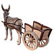 Donkey with cart, 11 cm nativity Rainell, in painted Val Gardena wood s4