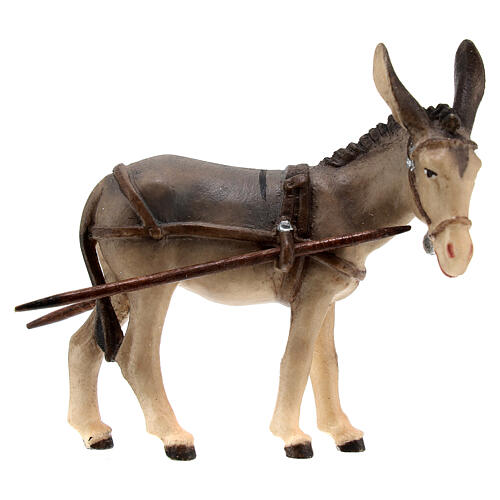 Donkey in painted wood from Valgardena for Rainell Nativity Scene 9 cm 1