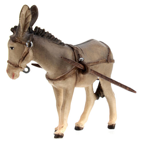 Donkey in painted wood from Valgardena for Rainell Nativity Scene 9 cm 4