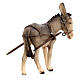 Donkey for pull cart, 9 cm nativity Rainell, in painted Valgardena wood s6