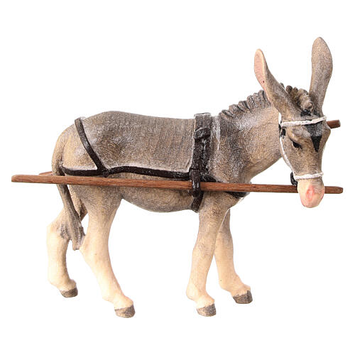 Donkey in painted wood from Valgardena for Rainell Nativity Scene 11 cm 1