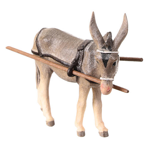 Donkey in painted wood from Valgardena for Rainell Nativity Scene 11 cm 3