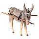 Asino per carretto legno dipinto presepe Val Gardena Rainell 11 cm s3