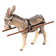 Asino per carretto legno dipinto presepe Val Gardena Rainell 11 cm s4